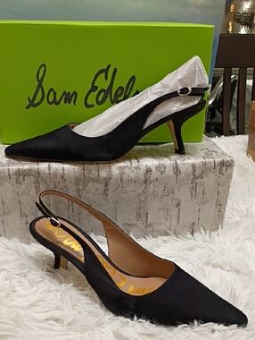Sam Edleman Bianka Slingback Kitten Heel Sandals Women's Sz 9.5 M 🆕💲150